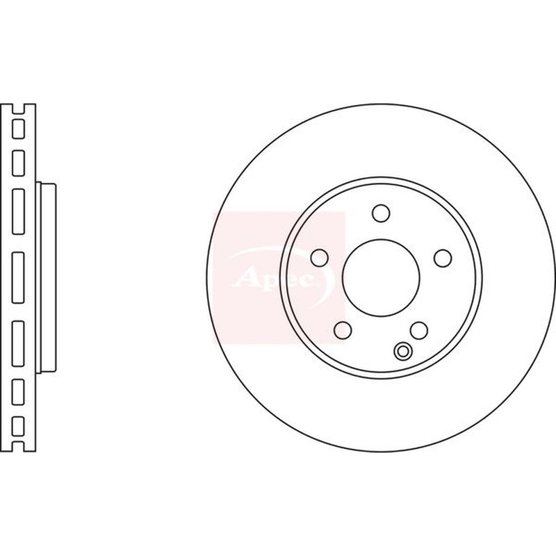 Apec 2 x Vented Brake Discs fits Mercedes-Benz E-Class 2003-2008 211.080 211.082