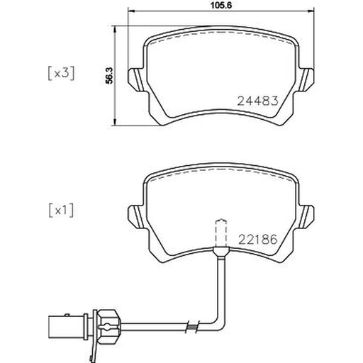 Mintex Rear Brake Pad Set fits Audi Q3 2011-2018 1.4 2.0 2.5