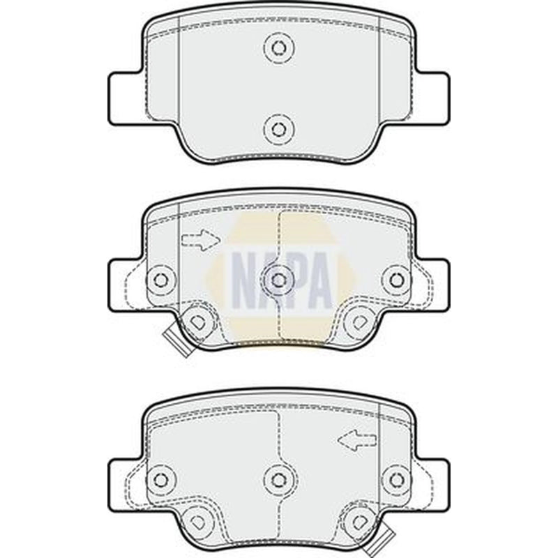 NAPA Rear Brake Pad Set fits Toyota Verso 2009-2018 1.6 1.8 2.0 2.2