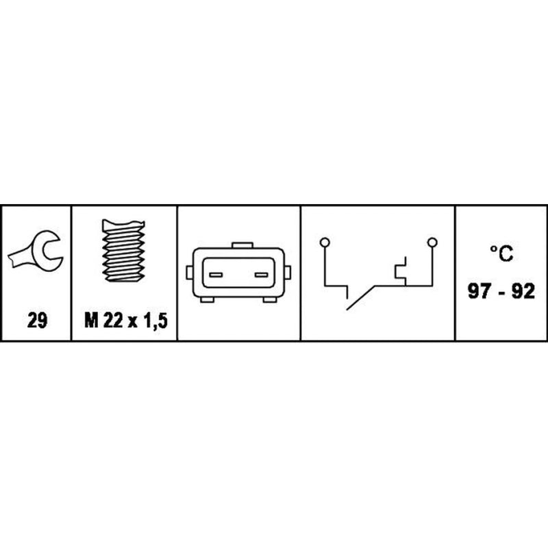 Hella Radiator Fan Temperature Switch Connectors fits Citroën Ax 1986-1998