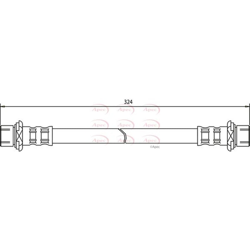 Apec Brake Hydraulic Hose Line Rear fits Toyota Corolla 1992-2001