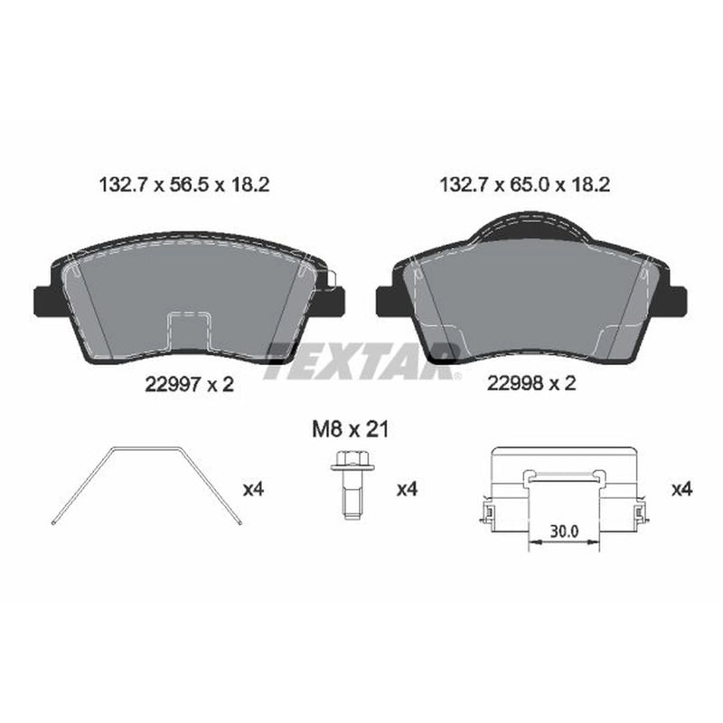 Textar Front Brake Pad Set 2299701
