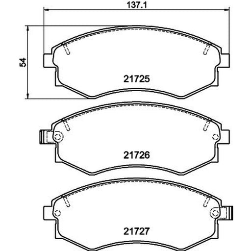 Mintex Front Brake Pad Set fits Daewoo Korando 1999-2001 2.3
