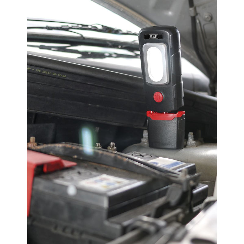 Sealey Rechargeable 360 Inspection Light 3W COB & 1W SMD LED Black Lithium-Polym Sealey - Dynamic Drive