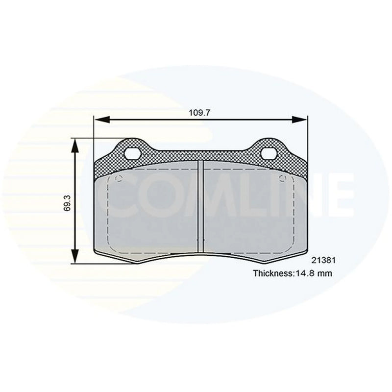Comline 4 x Front Brake Pad Set fits Citroën DS3 2010-2015 1.2 1.6