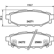 Mintex Rear Brake Pad Set fits Subaru Brz 2012 on 2.0