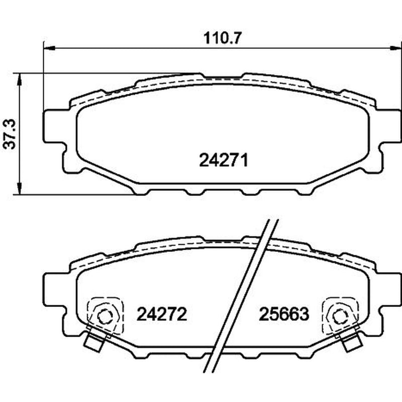Mintex Rear Brake Pad Set fits Subaru Brz 2012 on 2.0