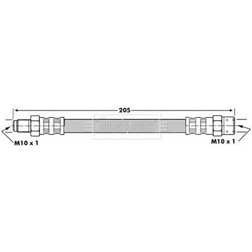 Borg & Beck Brake Hydraulic Hose Line Rear Right BBH6894