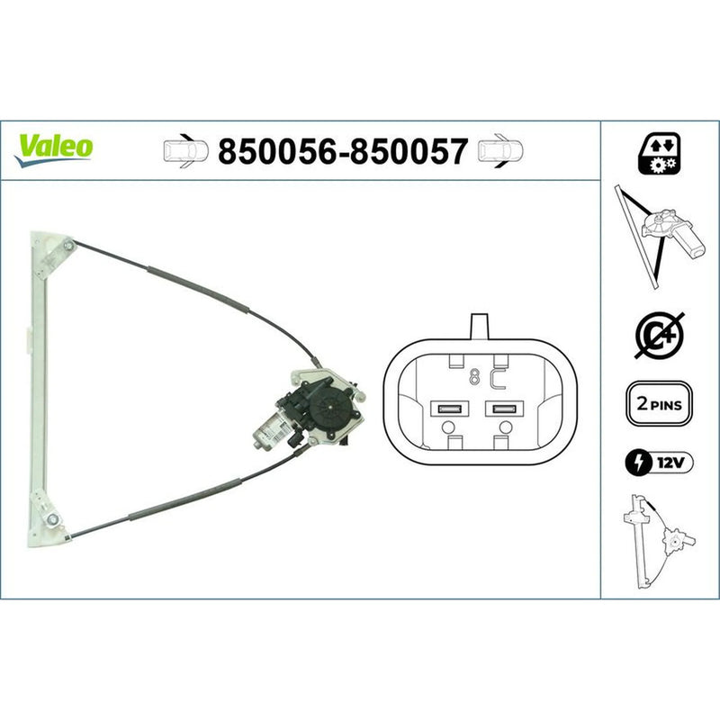 Valeo Electric Window Regulator Lifter Left Front 850056