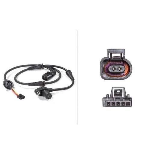 Hella ABS Wheel Speed Sensor Front Right fits Audi A4 B6 2000-2005