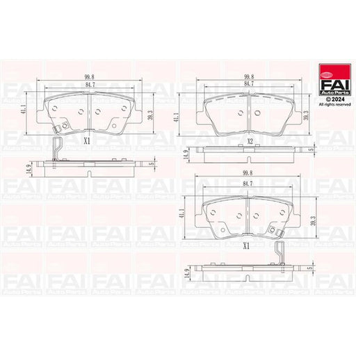 FAI Front & Rear Pads fits Hyundai Sonata V 2006-2010 2.0