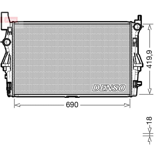 Denso Engine Radiator fits Mercedes-Benz Vito 2014 on 447.601 447.603 447.605