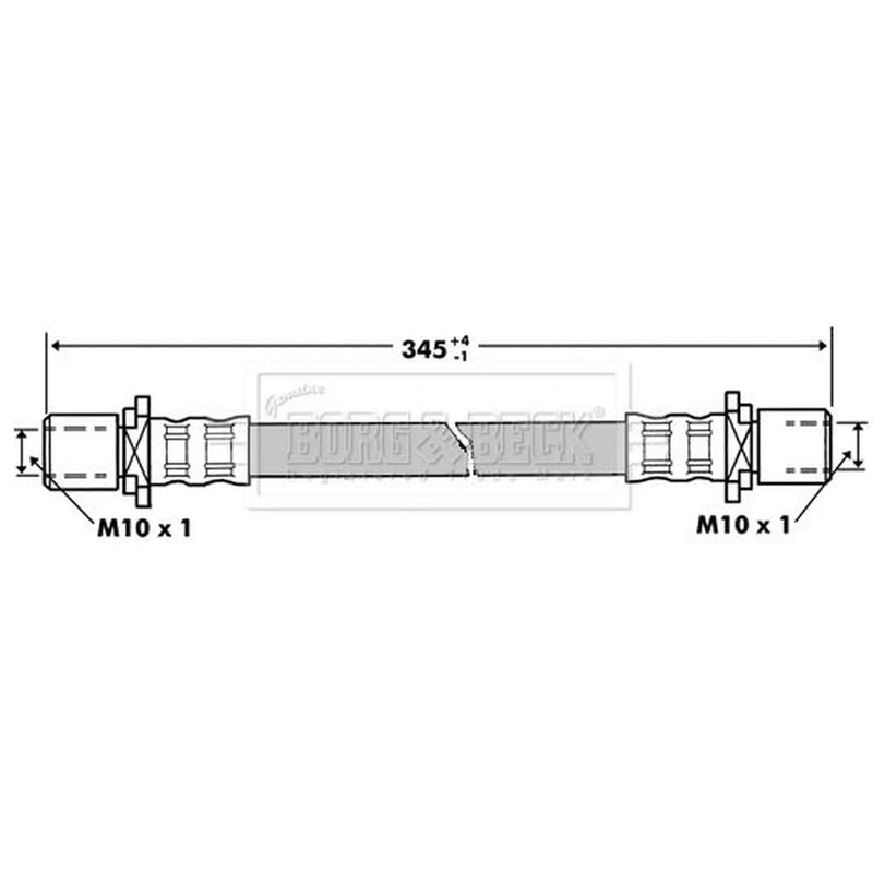 Borg & Beck Brake Hydraulic Hose Line Front Right BBH7273