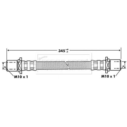 Borg & Beck Brake Hydraulic Hose Line Front Right BBH7273