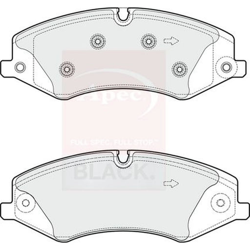 Apec Black Front Brake Pad Set fits Land Rover Discovery IV 2009-2018 3.0