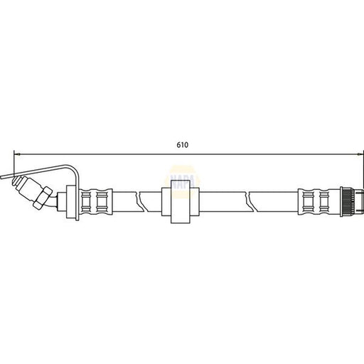 NAPA Brake Hydraulic Hose Line Front fits Opel Movano A 1999-2001 2.5 2.8