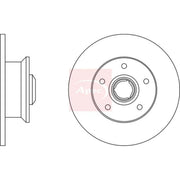 Apec 2 x Solid Rear Brake Discs DSK224-x2