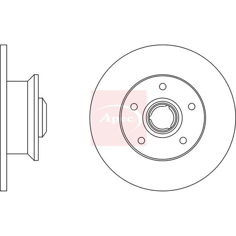 Apec 2 x Solid Rear Brake Discs DSK224-x2