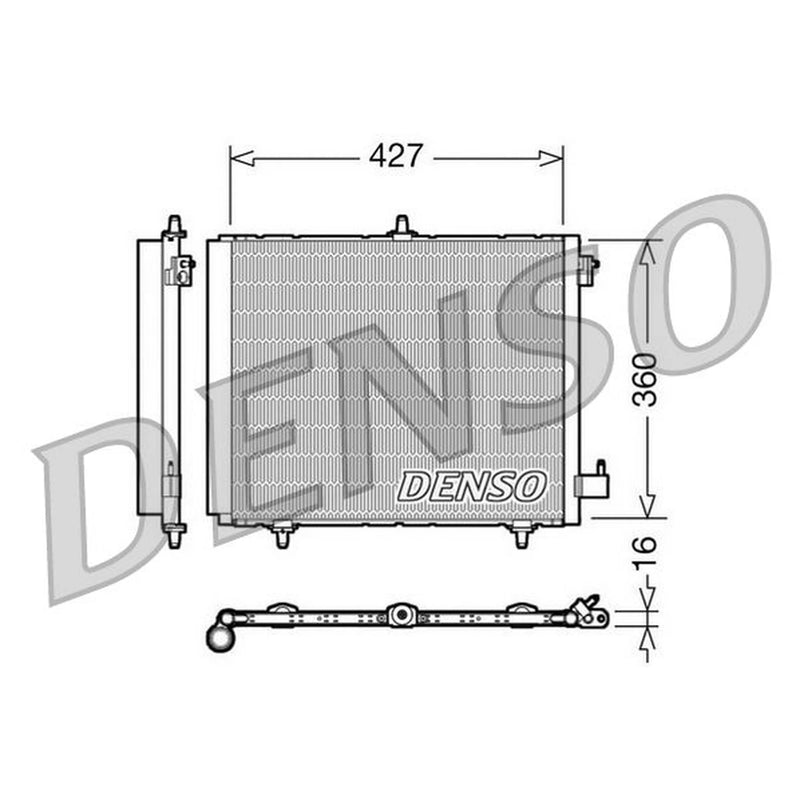 Denso Air Conditioning Condenser fits Citroën C2 2003-2012 1.1 1.4 1.6
