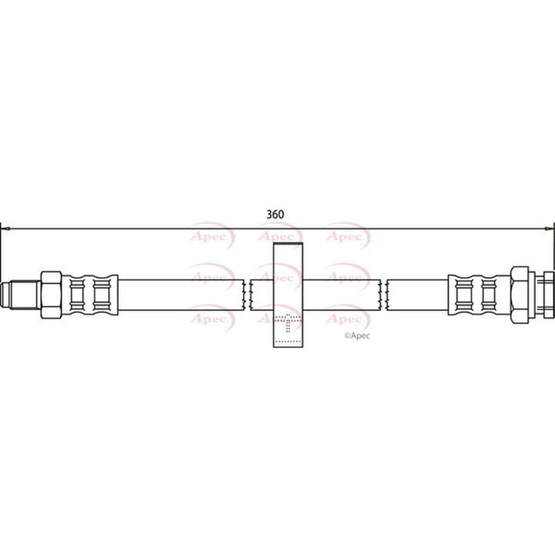 Apec Brake Hydraulic Hose Line Rear fits Citroën Relay I 1994-2002 1.9 2.5 2.8