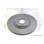 Comline Front Brake Internally Vented Discs & Pads fits Volvo XC40 2017-2022
