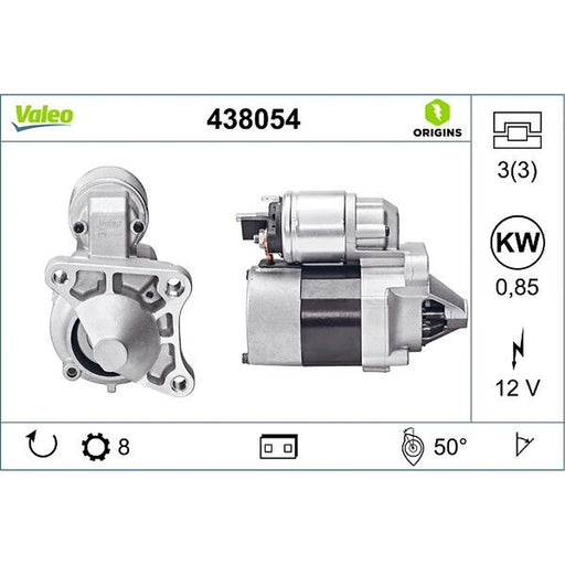 Valeo Starter Motor 12V 0.85kW 8 Teeth 438054