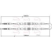 Apec Handbrake Cable Left Rear fits Opel Combo Box Body/Mpv 2001 on 1.6 1.7