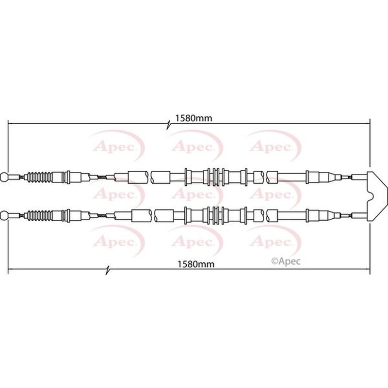 Apec Handbrake Cable Left Rear fits Opel Combo Box Body/Mpv 2001 on 1.6 1.7