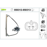 Valeo Electric Window Regulator Lifter Right Front 850313