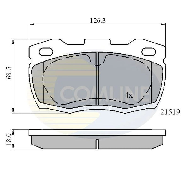 Comline 4 x Front Brake Pad Set fits Land Rover 110/127 1983-1990 2.5