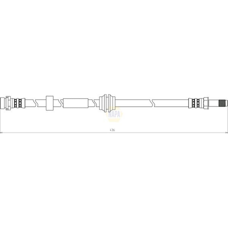 NAPA Brake Hydraulic Hose Line Front fits Ford C-Max 2007-2010 1.6 1.8 2.0