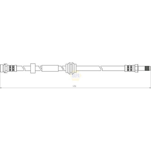 NAPA Brake Hydraulic Hose Line Front fits Ford C-Max 2007-2010 1.6 1.8 2.0