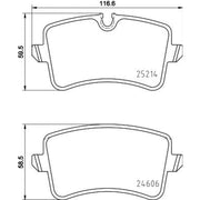 Mintex Rear Brake Pad Set fits Audi A4 B8 2012-2015