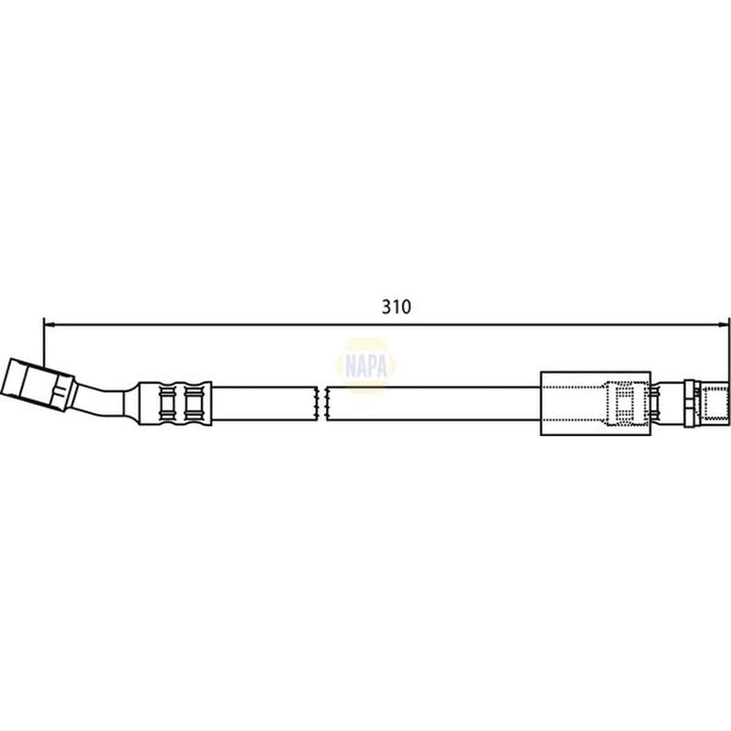 NAPA Brake Hydraulic Hose Line Front fits Opel Combo Box Body 2001 on 1.6 1.7