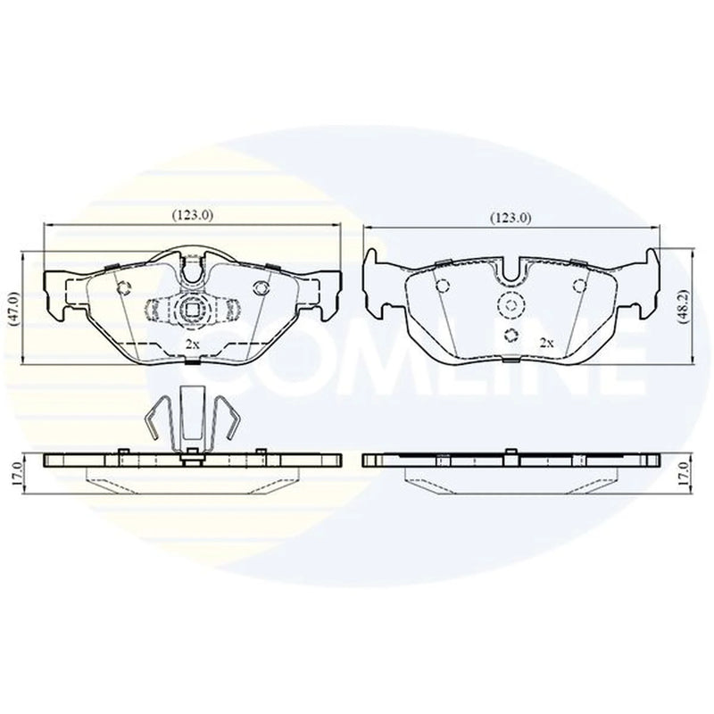 Comline 4 x Rear Brake Pad Set fits BMW 1 2004-2013