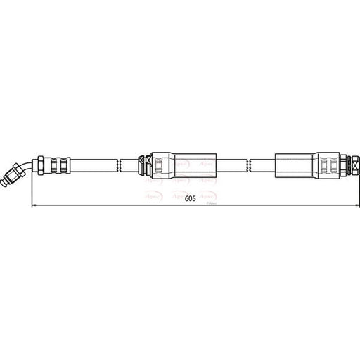 Apec Brake Hydraulic Hose Line Front Right fits VW Golf 2002-2005 3.2