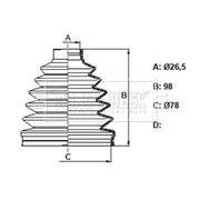 Borg & Beck Drive Shaft Bellow Kit transmission sided BCB6389