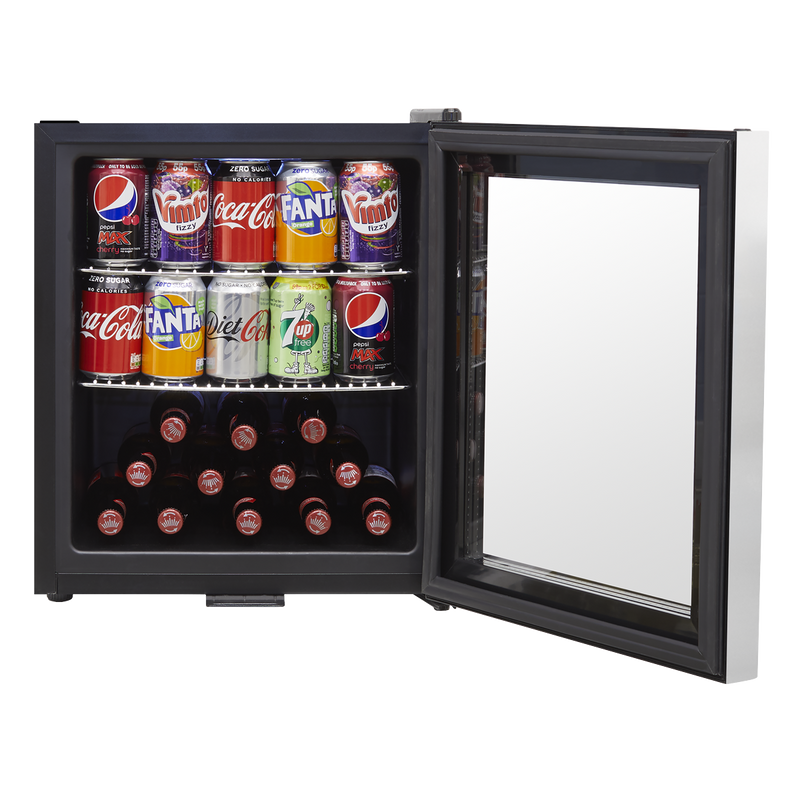 Baridi 50L Tabletop Drinks Fridge Mini Beer Cooler Glass Door Stainless Steel Baridi  - Dynamic Drive