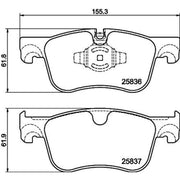 DON Front Brake Pad Set fits Citroën Berlingo 2018-2019 1.2 1.5 1.6