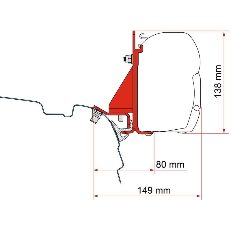Fiamma F45 Kit fits VW T5/T6 Combi Rail Bracket Brandrup (98655Z147) Fiamma - Dynamic Drive