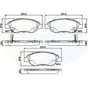 Comline Front Brake Discs & Pads fits Fiat Tipo 2015-2020 1.0 1.3 1.4 1.6