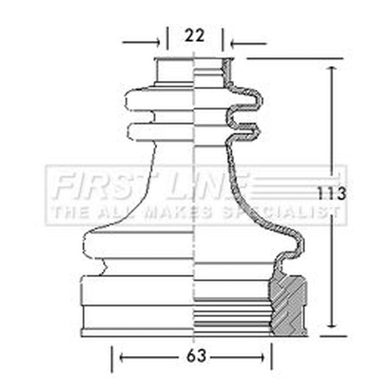 First Line Drive Shaft Bellow Kit Front Left fits Ford Mpv 1996-2003 1.3 1.8