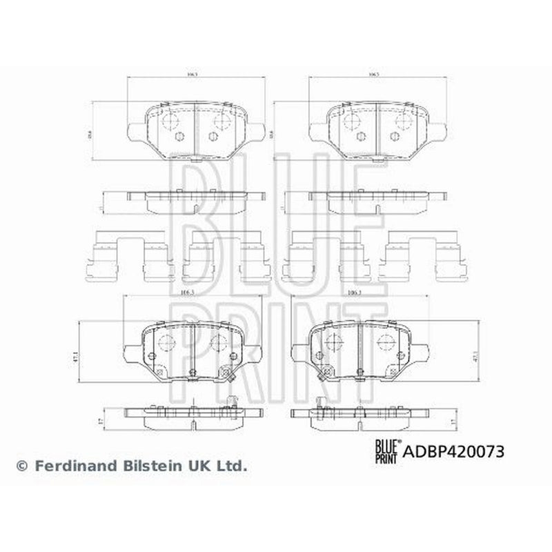 Blue Print Rear Brake Pad Set ADBP420073