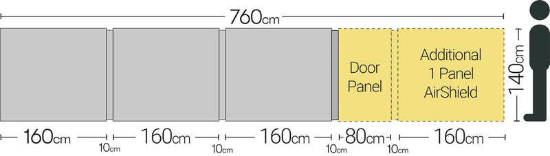 Quest Falcon Pro AirShield 500 Windbreak (3 panels - mid grey) Quest Leisure - Dynamic Drive