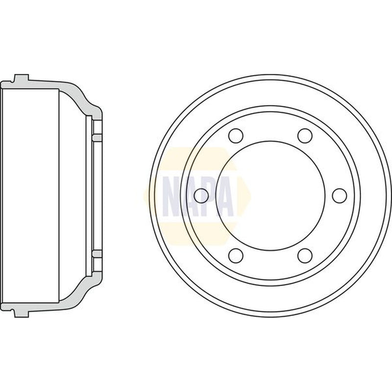 NAPA Brake Drum Assembly Rear fits Ford Transit 1991-2000 2.0 2.5