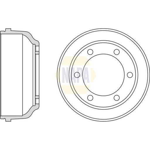 NAPA Brake Drum Assembly Rear fits Ford Transit 1991-2000 2.0 2.5