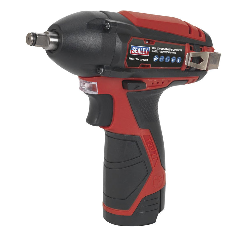 Sealey Cordless Impact Wrench 3/8"Sq Drive 80Nm 12V SV12 Series Body Only Sealey - Dynamic Drive