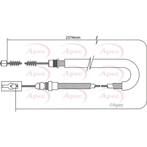 Apec Handbrake Cable Right Rear fits Citroën Dispatch I 1995-2006 1.9 2.0
