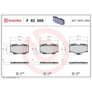 Brembo 4 x Front Brake Pad Set fits Toyota 4 Runner II 1990-1996 2.8 3.0