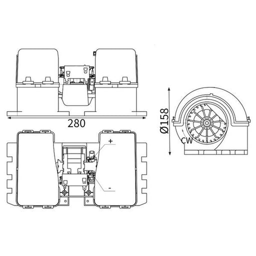 Mahle Heater Blower Fan fits Mercedes-Benz Actros 1996-2002